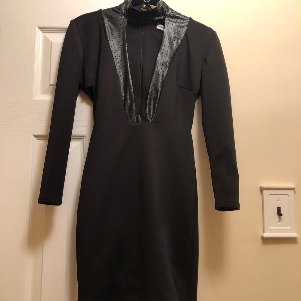 Black cut out mini dress